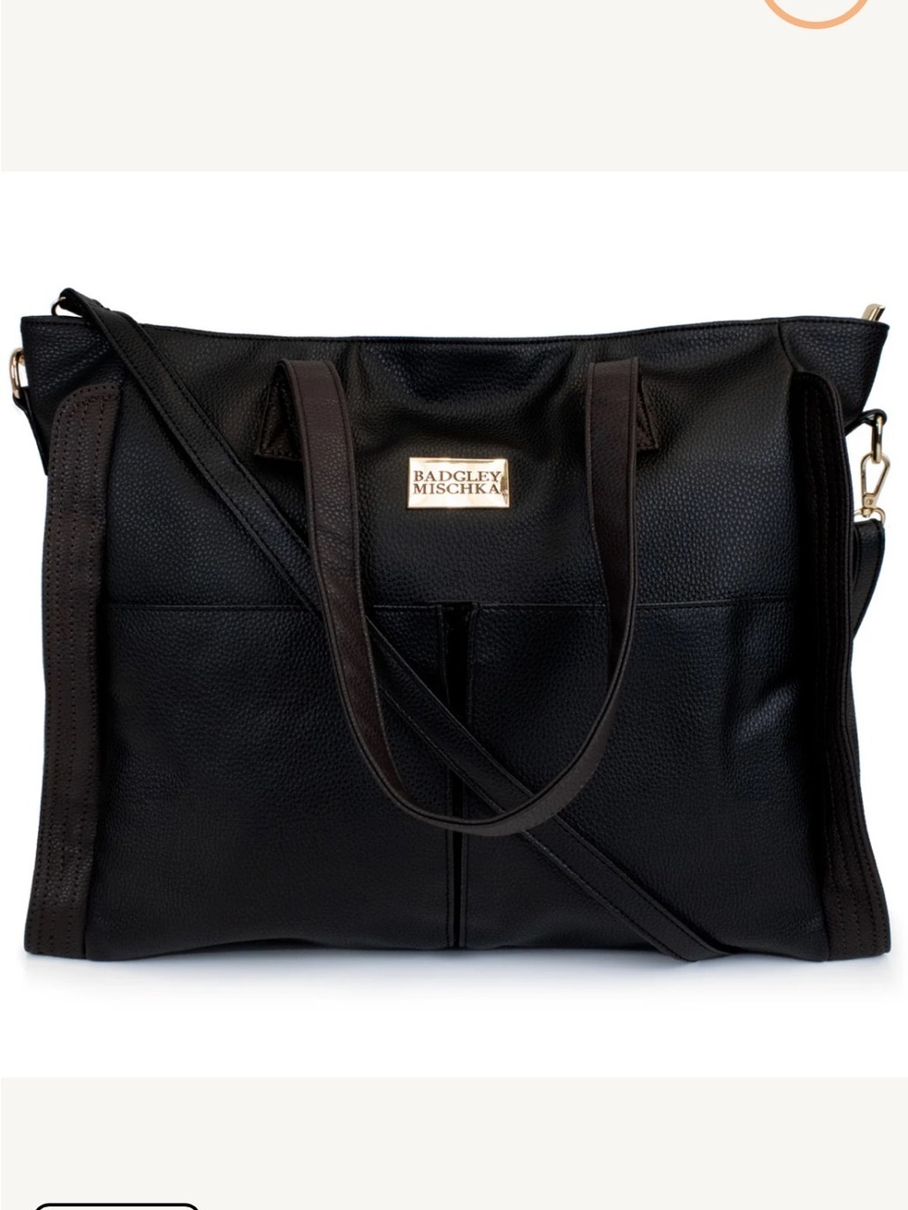 BADGLEY MISCHKA Anna XL vegan Leather Tote Weekender Travel Bag duffle bag
